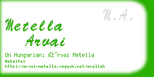 metella arvai business card